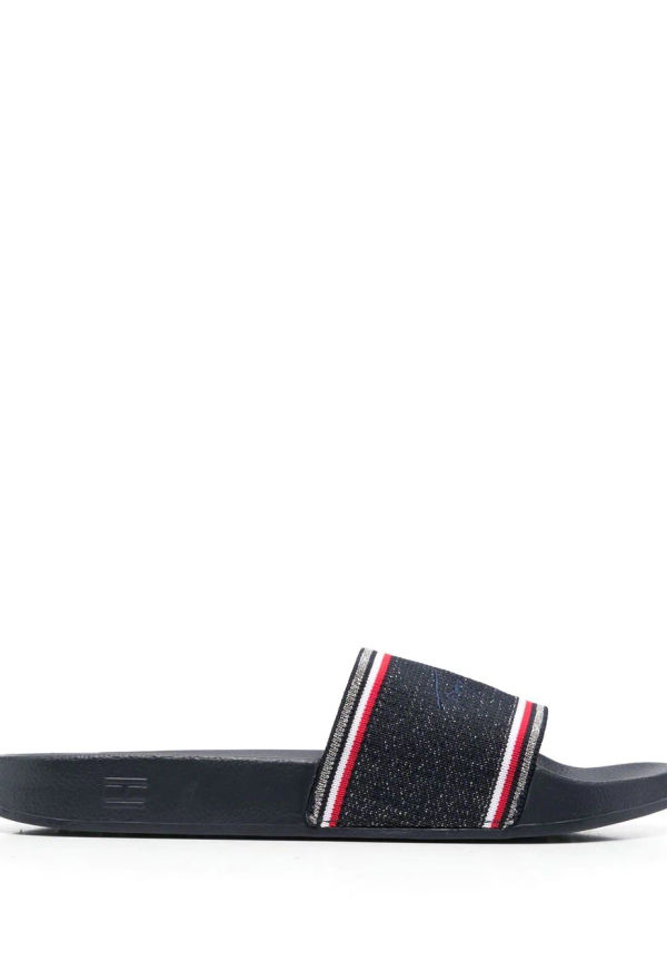 Tommy Hilfiger badtofflor med broderad logotyp - Blå