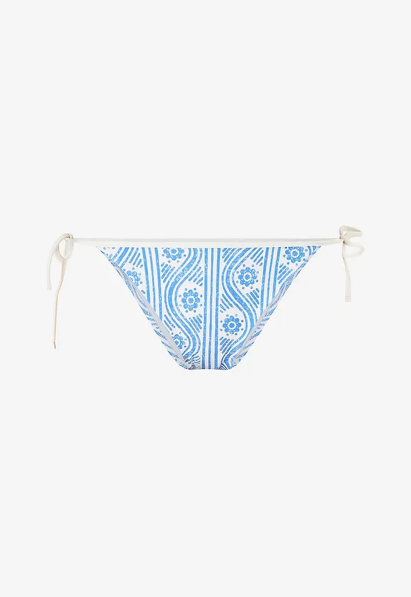 Tommy Hilfiger - Bikinitrosa Cheeky String Side Tie Print - Blå