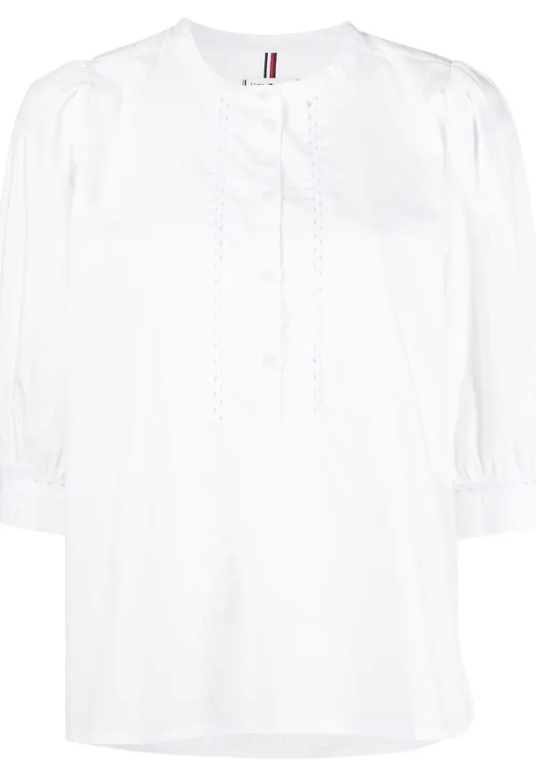 Tommy Hilfiger blus med trekvartsärm - Vit