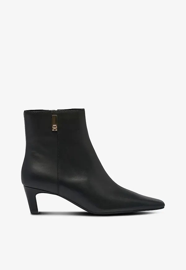 Tommy Hilfiger - Boots TH Square Toe Kitten Bootie - Svart