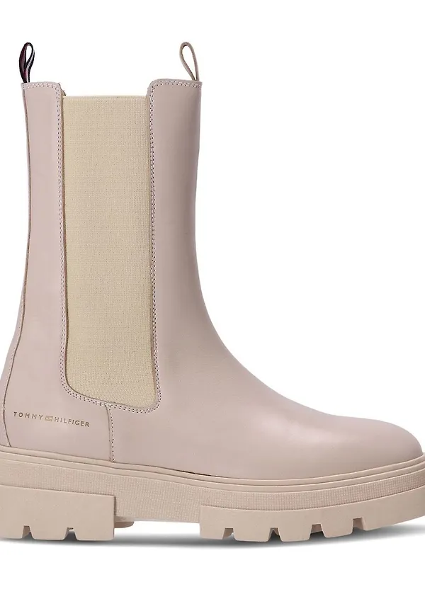 Tommy Hilfiger Chelsea-boots med plisserad sula - Rosa