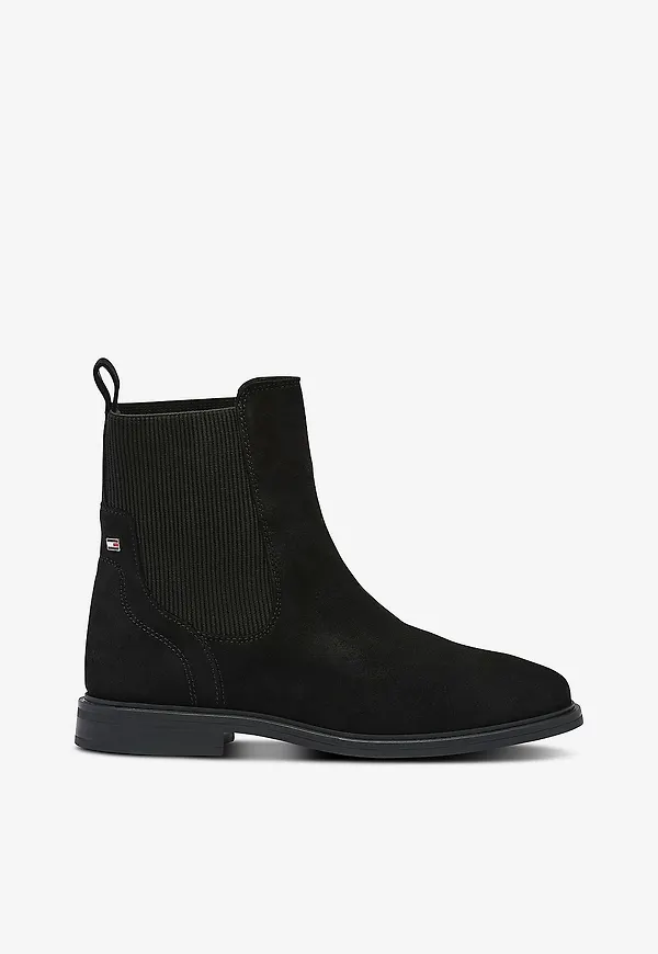 Tommy Hilfiger - Chelseaboots Flag Suede - Svart