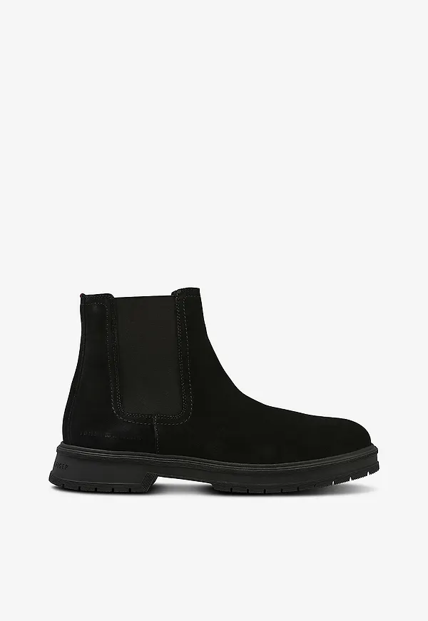 Tommy Hilfiger - Chelseaboots Hilfiger Suede Zip - Svart