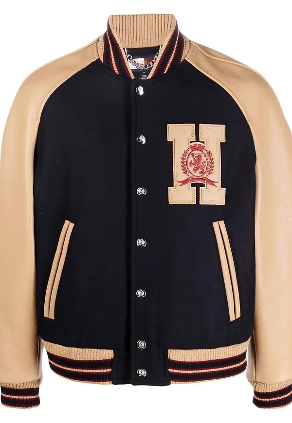 Tommy Hilfiger collegejacka i ullblandning - Svart
