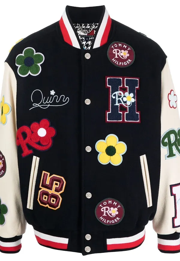 Tommy Hilfiger collegejacka med lappdetalj - Blå
