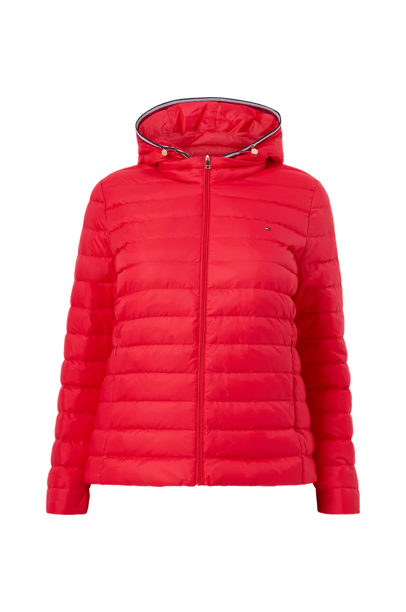 Tommy Hilfiger Curve - Dunjacka CRV TH Ess LW Down Jacket - Röd