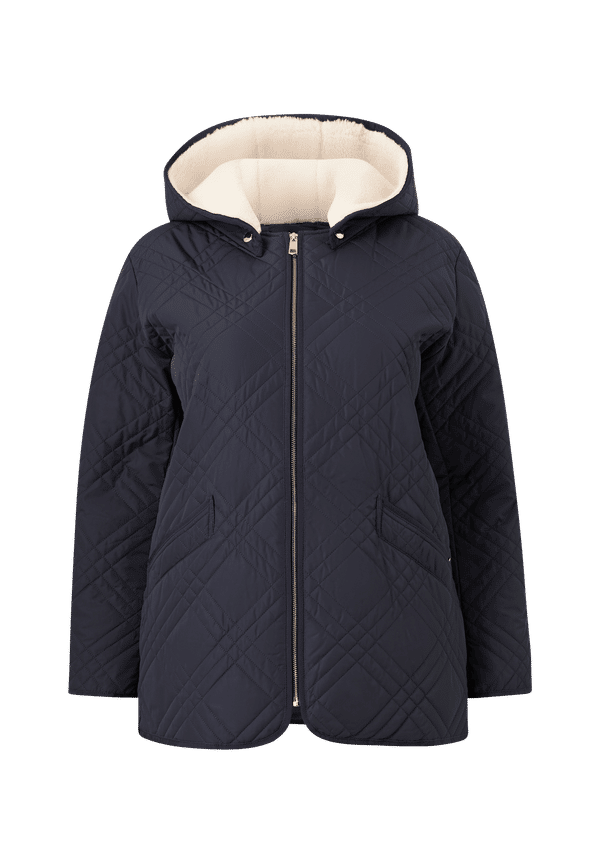 Tommy Hilfiger Curve - Jacka Crv Quilted Hooded Jacket - Blå - 52