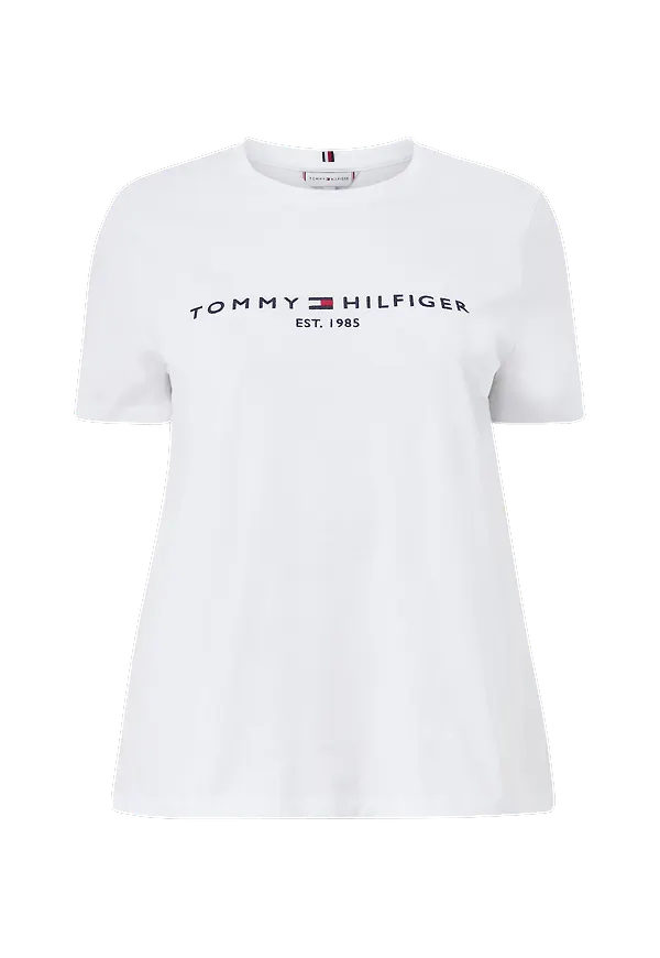 Tommy Hilfiger Curve - Topp Crv Regular Hilfiger C-NK Tee SS - Vit