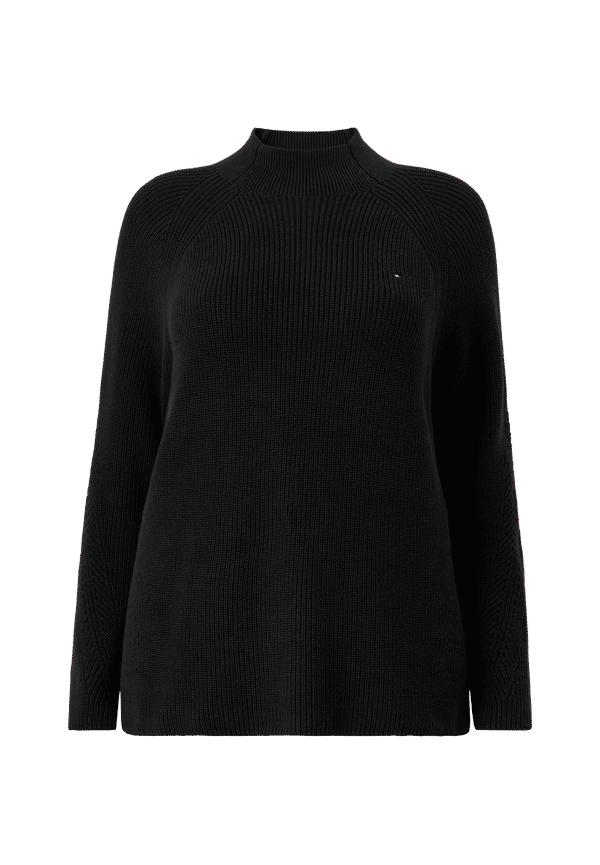Tommy Hilfiger Curve - Tröja Crv Hayana Mock-NK Sweater - Svart