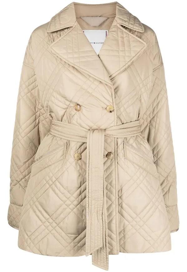 Tommy Hilfiger double-breasted quilted coat - Neutral