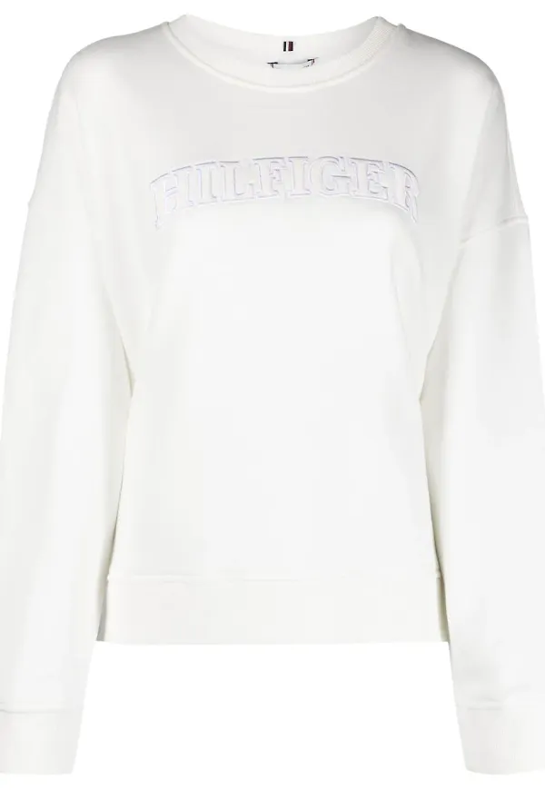 Tommy Hilfiger embroidered-logo detail sweatshirt - Vit