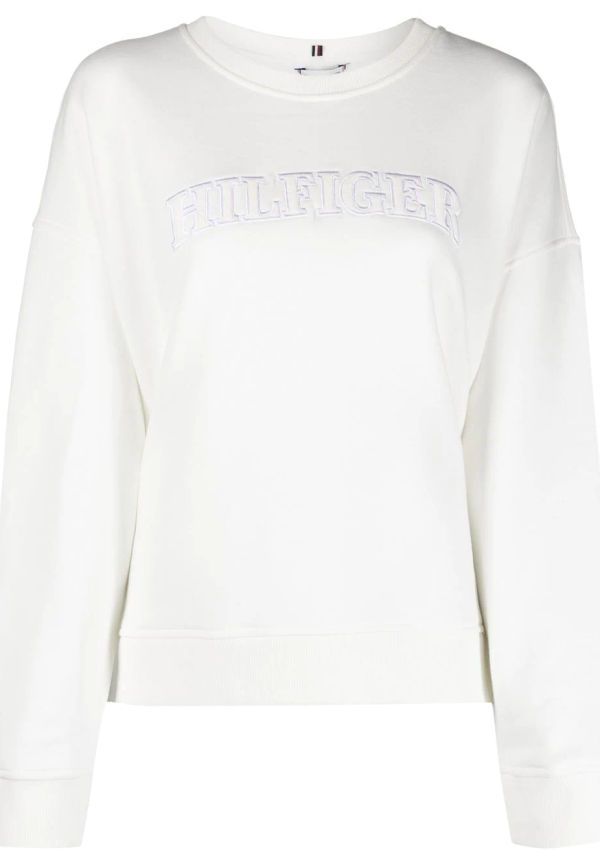 Tommy Hilfiger embroidered-logo detail sweatshirt - Vit