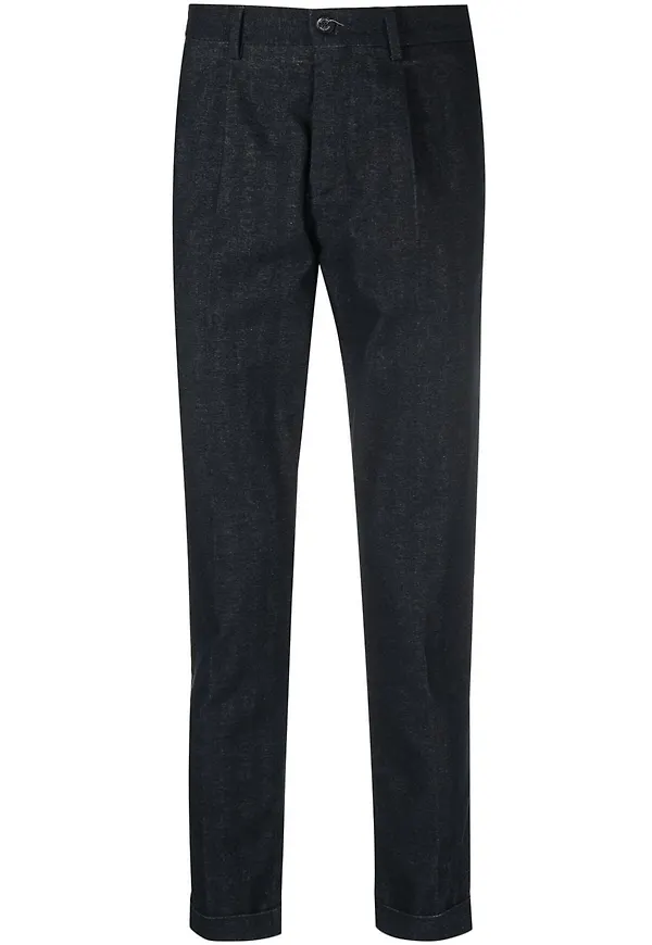 Tommy Hilfiger fiskbensmönstrade byxor - Blå