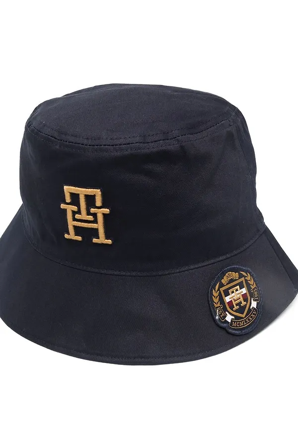 Tommy Hilfiger fiskehatt med märke - Blå