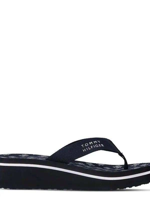 Tommy Hilfiger flipflops med platåsula - Blå