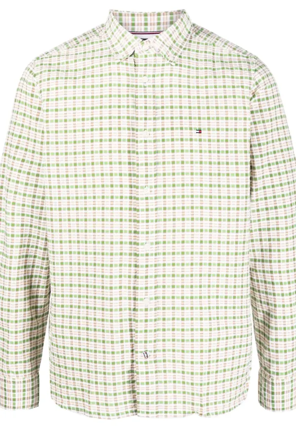 Tommy Hilfiger ginghamrutig skjorta - Grön
