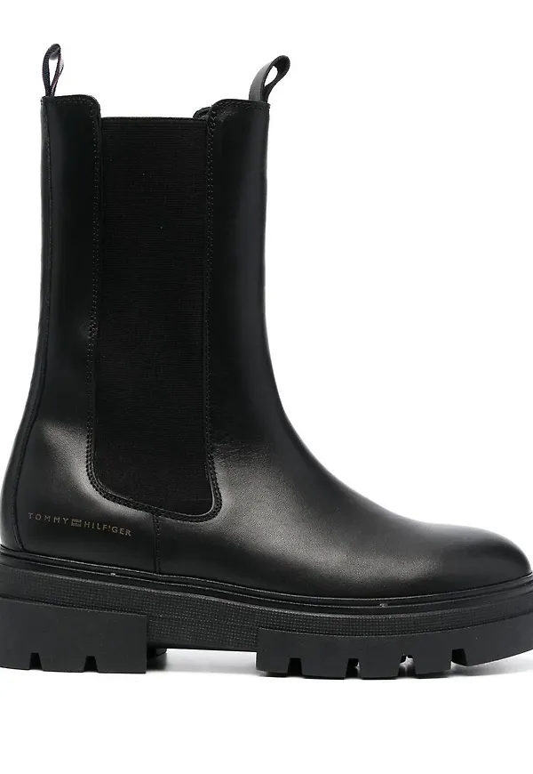Tommy Hilfiger grova Chelsea-boots - Svart