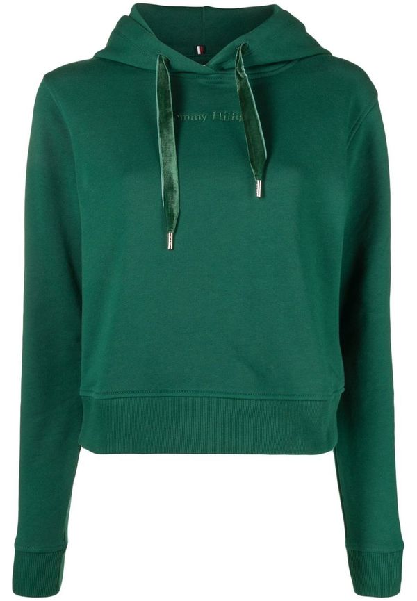 Tommy Hilfiger hoodie med broderad logotyp - Grön