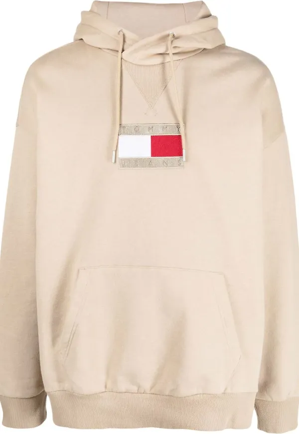 Tommy Hilfiger hoodie med brodyr - Neutral