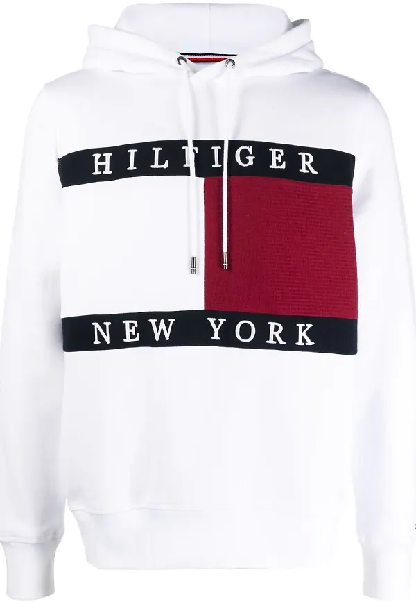 Tommy Hilfiger hoodie med brodyr - Vit