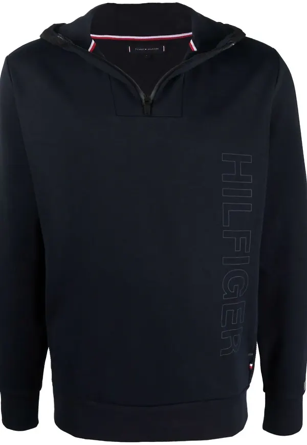 Tommy Hilfiger hoodie med dragkedja - Blå