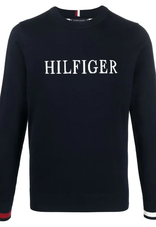 Tommy Hilfiger intarsiastickad tröja - Blå