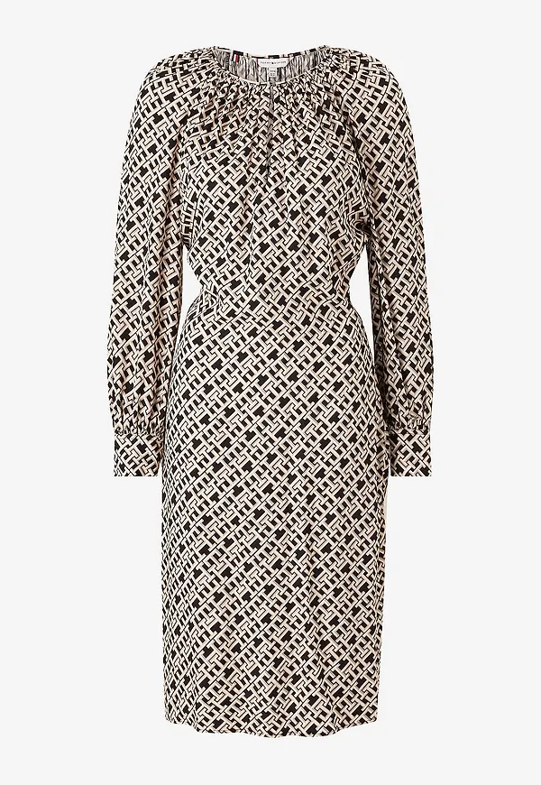 Tommy Hilfiger - Klänning Amd Fluid Waisted Midi Dress - Beige
