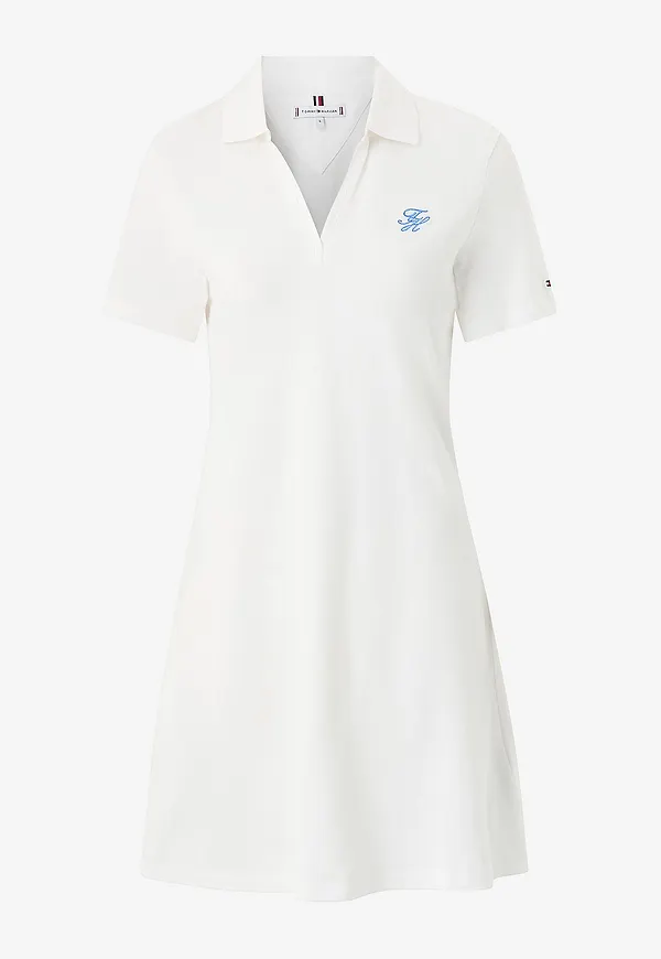 Tommy Hilfiger - Klänning TH Script Open-nk Polo Drs - Vit – Ellos