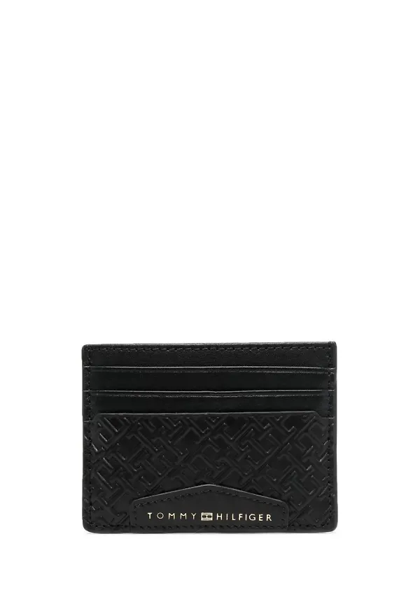 Tommy Hilfiger korthållare med präglat monogram - Svart