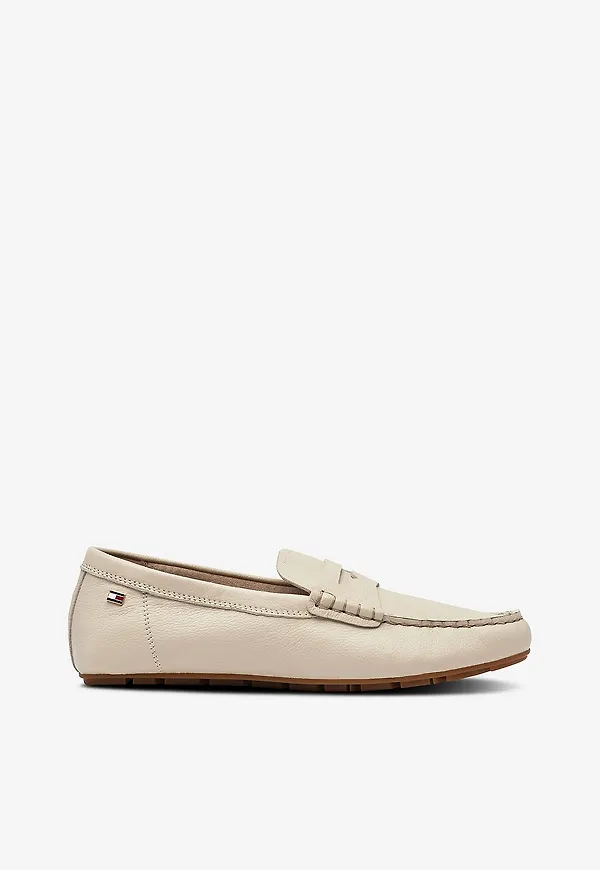 Tommy Hilfiger - Loafers Flag Leather Driver - Beige