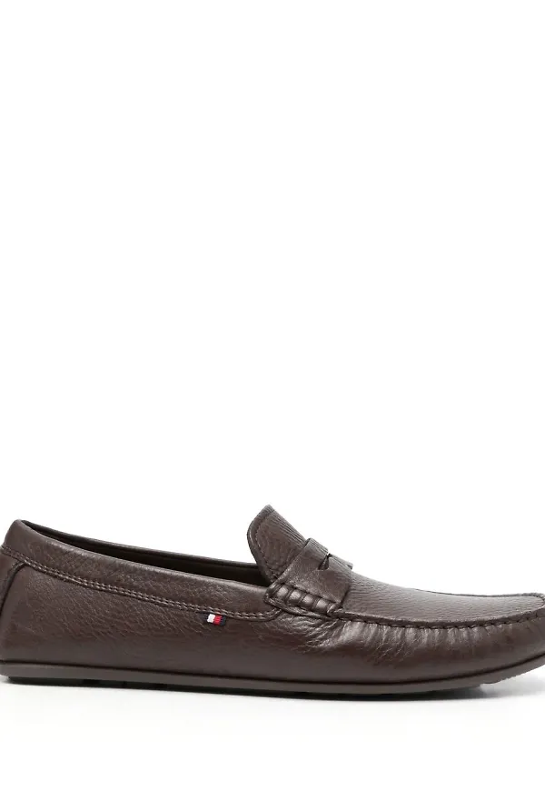Tommy Hilfiger loafers i läder - Brun