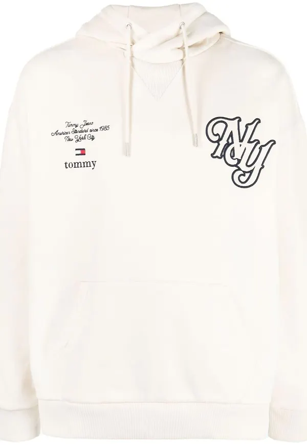 Tommy Hilfiger logo-embroidery hoodie - Neutral