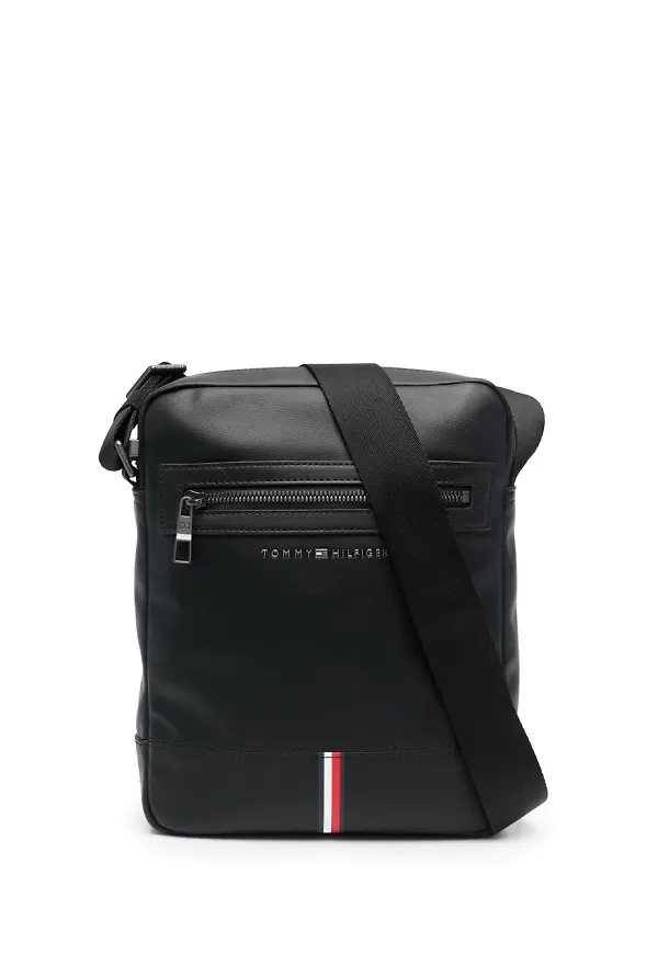 Tommy Hilfiger logo-letter messenger bag - Svart
