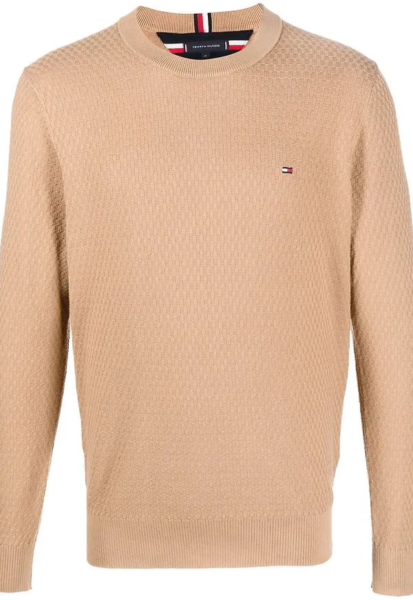 Tommy Hilfiger logo-patch jumper - Brun