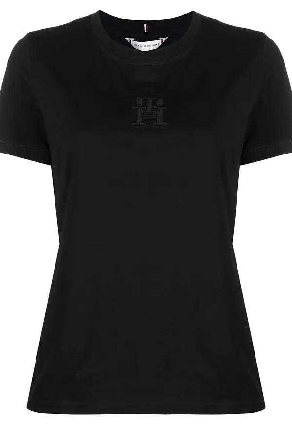 Tommy Hilfiger logo-print detail T-shirt - Blå