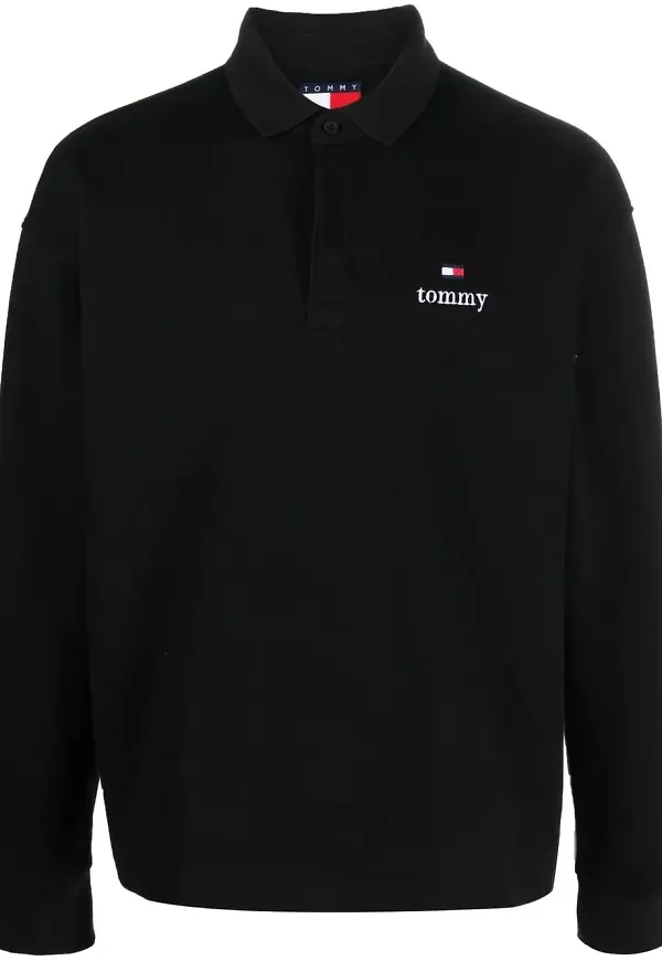 Tommy Hilfiger logo-print polo shirt - Svart