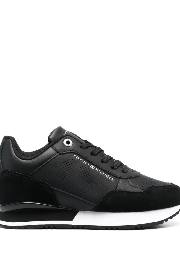 Tommy Hilfiger lädersneakers - Svart