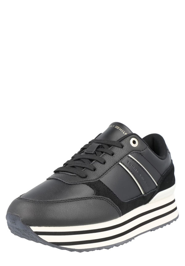 TOMMY HILFIGER Låg sneaker svart / vit