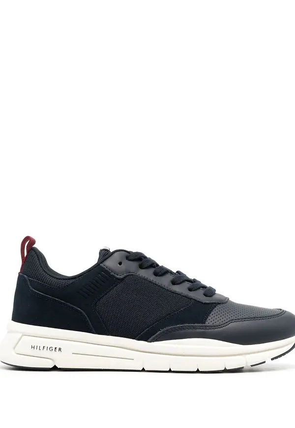 Tommy Hilfiger låga lädersneakers - Blå