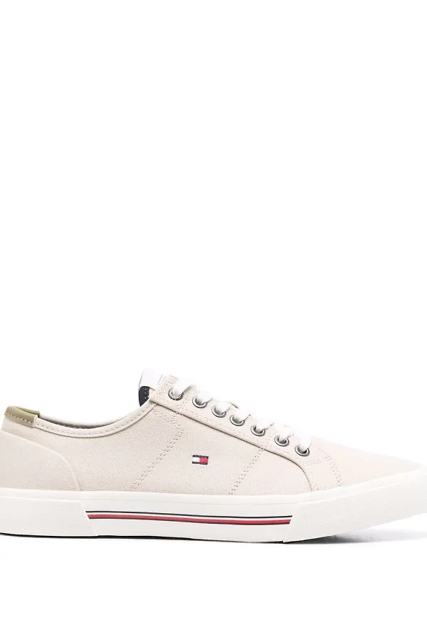 Tommy Hilfiger låga tygsneakers - Neutral