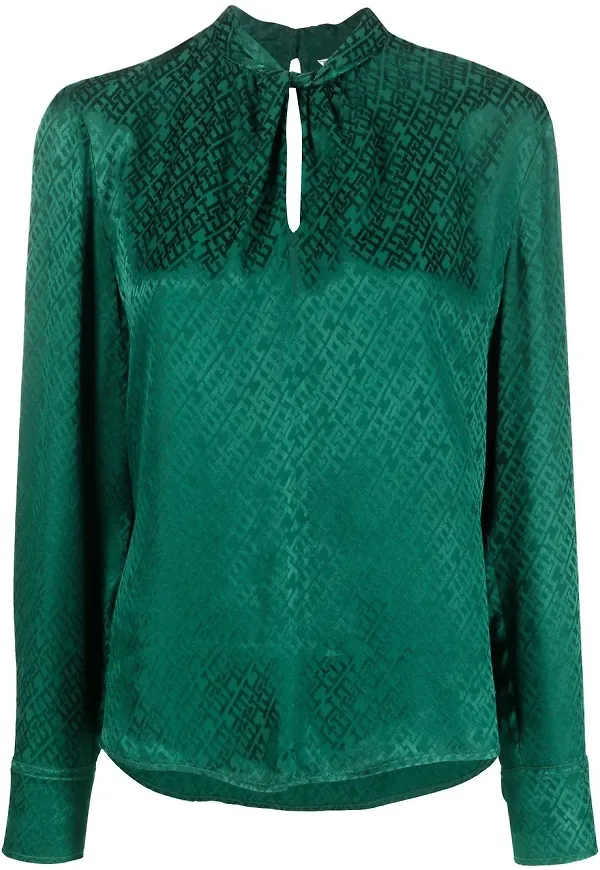 Tommy Hilfiger monogram long-sleeve blouse - Grön