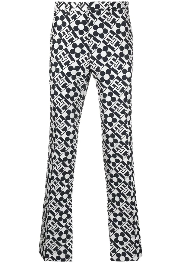Tommy Hilfiger monokroma blommiga byxor - Vit