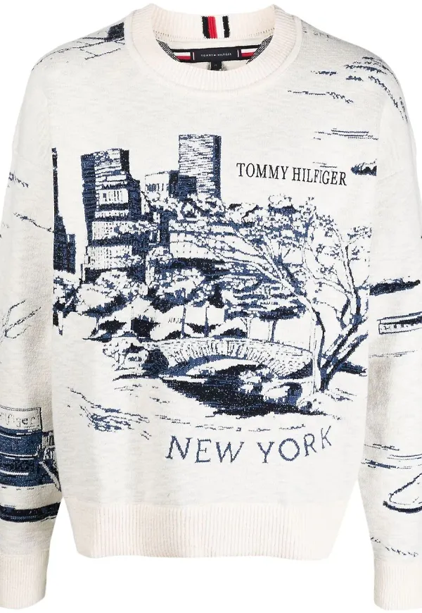 Tommy Hilfiger New York stickad tröja - Vit