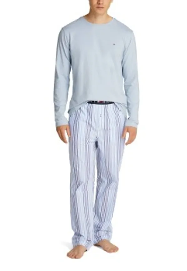 Tommy Hilfiger Original Long Sleeve Pyjama Set Ljusblå bomull Medium Herr
