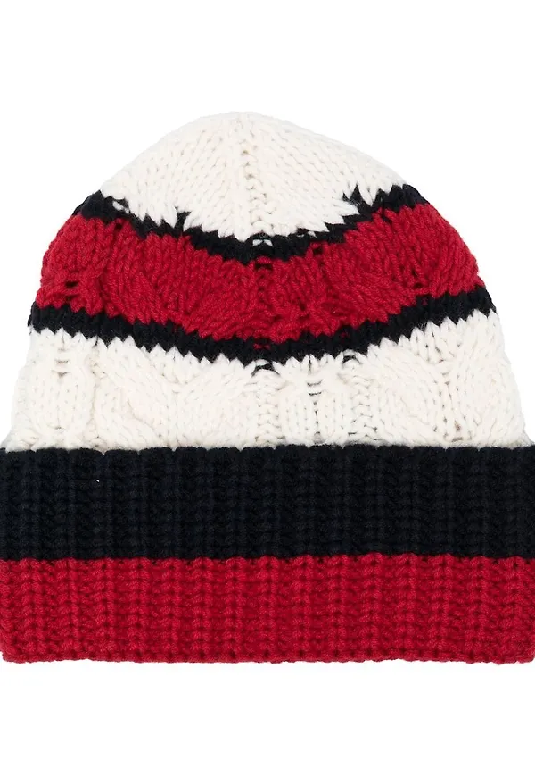 Tommy Hilfiger Premium kabelstickad mössa - Röd