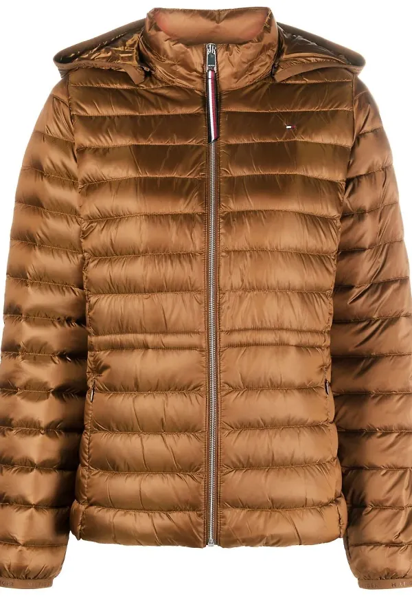 Tommy Hilfiger puffjacka med huva - Brun