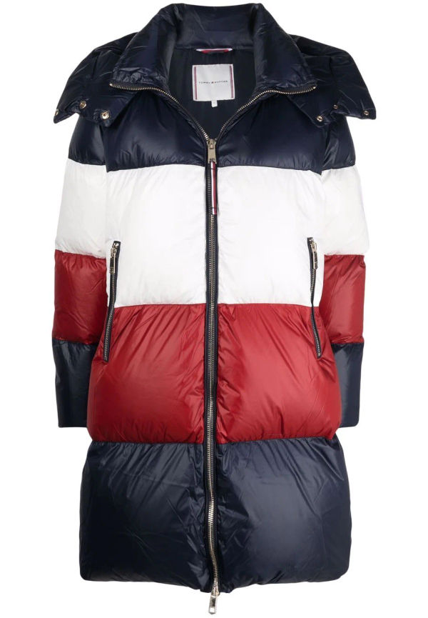 Tommy Hilfiger puffrock med färgblock - Blå