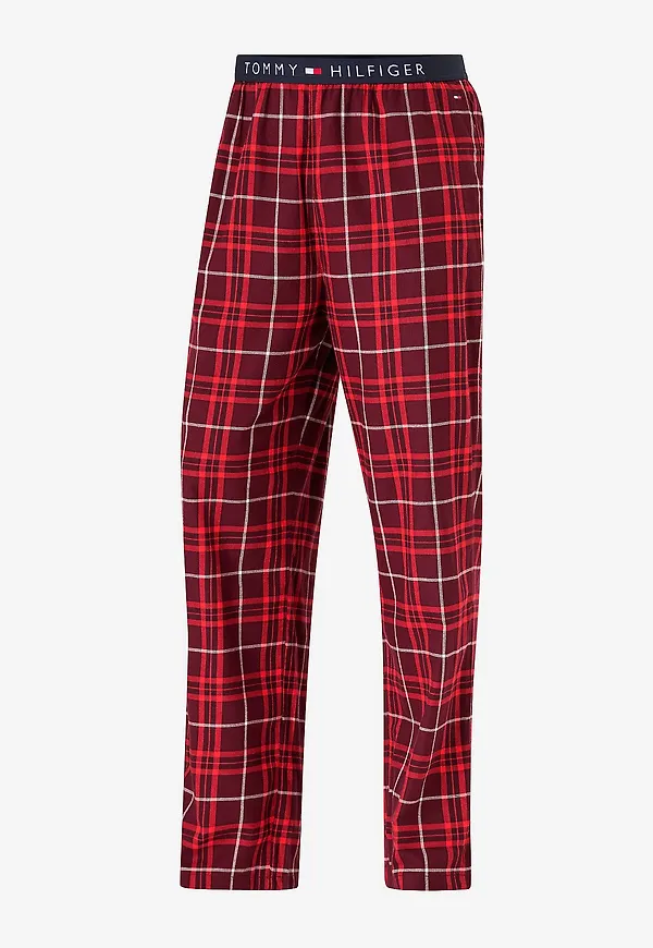Tommy Hilfiger - Pyjamasbyxor Flannel PJ Pant Waistband - Röd