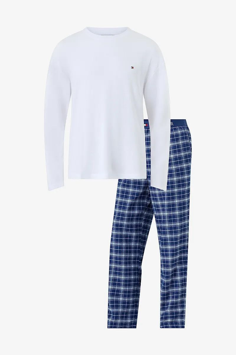 Tommy Hilfiger - Pyjamasset Ls Waffle Flannel Pj Set - Vit
