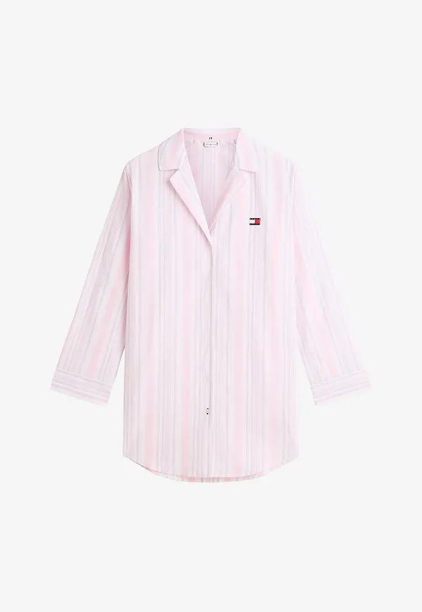 Tommy Hilfiger - Pyjamasskjorta LS Poplin - Rosa